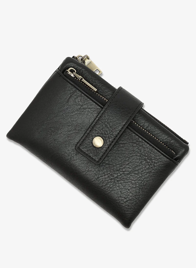 ELLA Black Classic Wallet With Gold Accent for Women | Best Price UAE